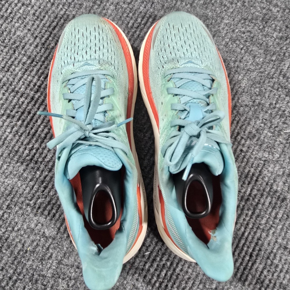 Hoka Clifton 8 Shoes Womens Size 8 B‎ Teal Orange Running Athletic Sneakers AEBL - Picture 5 of 15